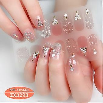Waterproof Oil Film Nail Stickers, Full Length, 14 Pieces, Ins Style for Pregnant Women