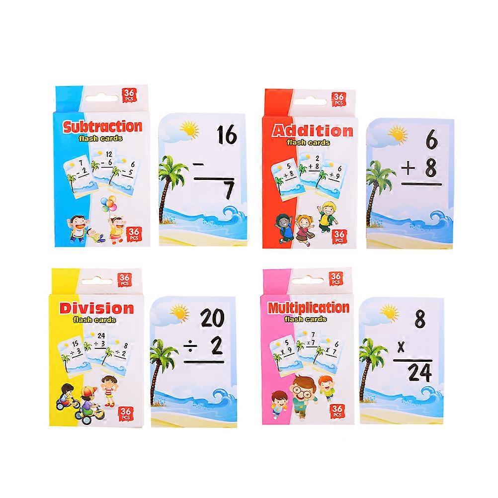 Arithmetic Cards for Kids 4 Boxes Early Educational Math Multiplication Cards