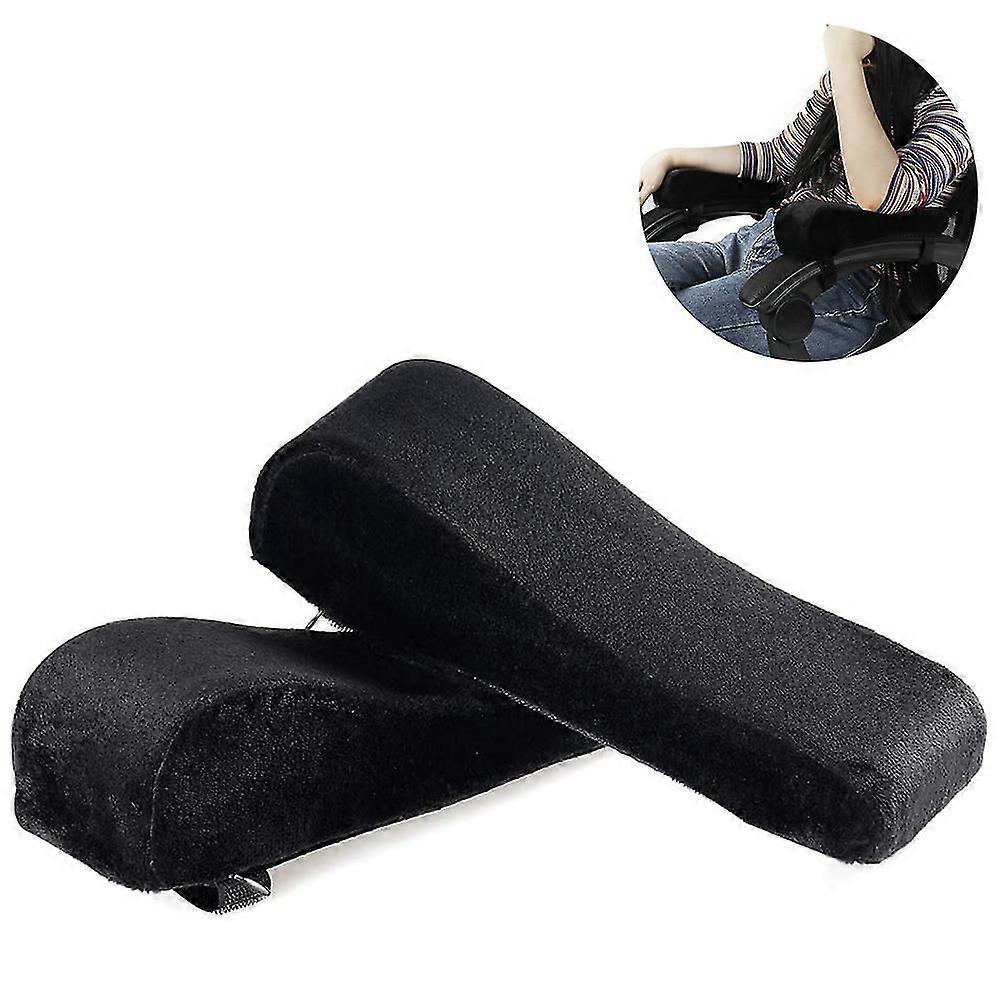 1 Pair Memory Foam Arm Rest Office Chair Armrest Pads And Elevated Sloped Armrest - Universal Cushion Covers For Armrest And Elbow Relief