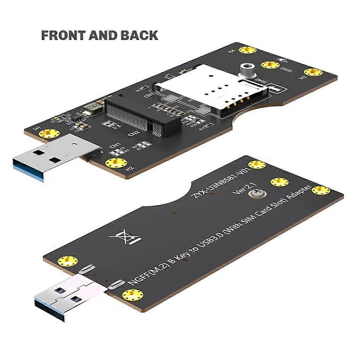 NGFF(M.2) to USB 3.0 Adapter with SIM 8pin Card Expend Kit Slot for 3G/4G/5G Module 3042/3052 Type NGFF(M.2) Key B Card