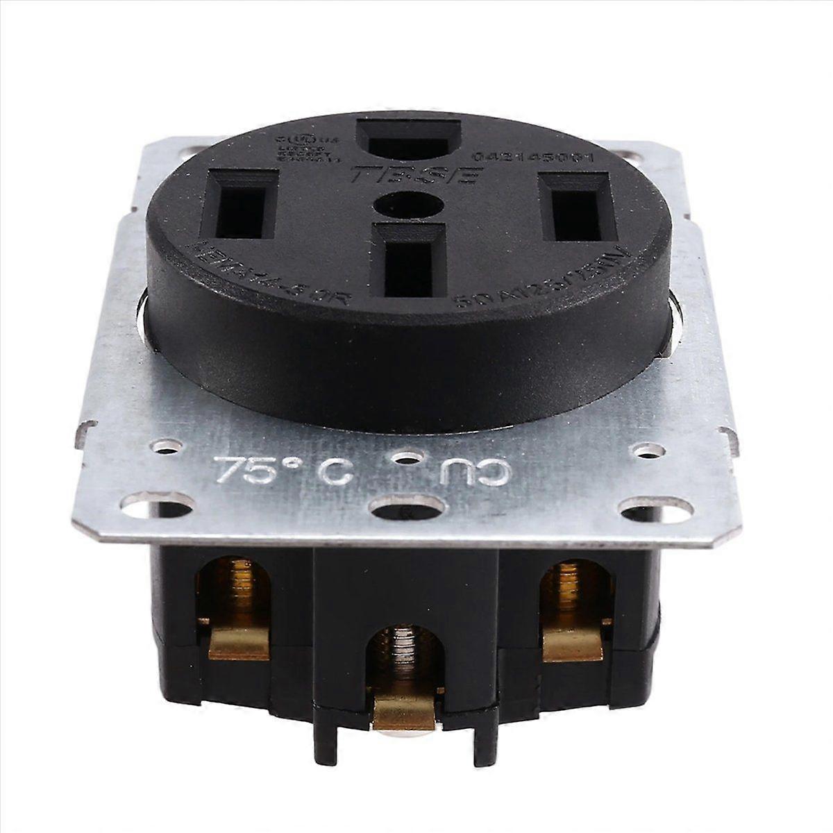 14-50R Receptacle Up to 50 Amps, 125/250 Volts, Suitable for Electric Vehicles, RVs and Large Appli