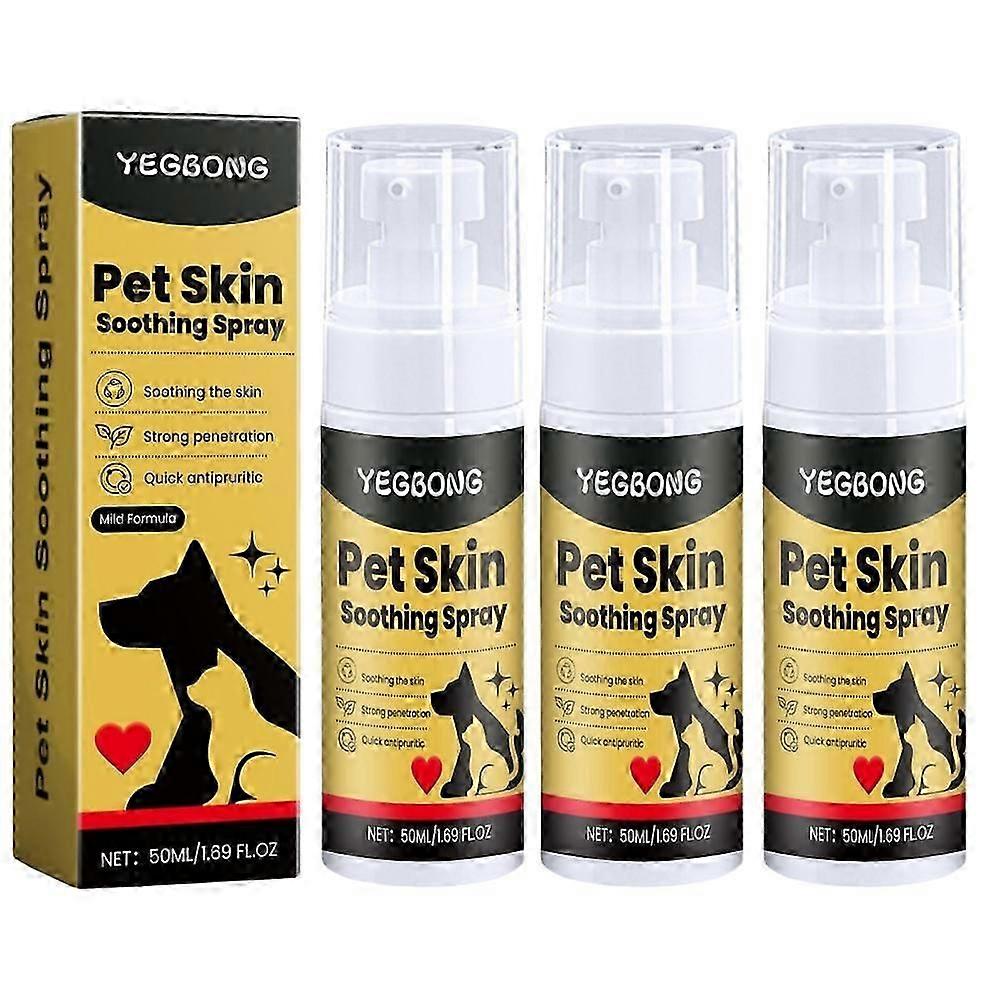 1-3pcs Spray pour la peau des animaux de compagnie Spray de soins de la peau pour chiens et chats, Spray apaisant Nettoyant et adoucissant la peau, Spray anti-démangeaisons apaisant Spray nourrissant