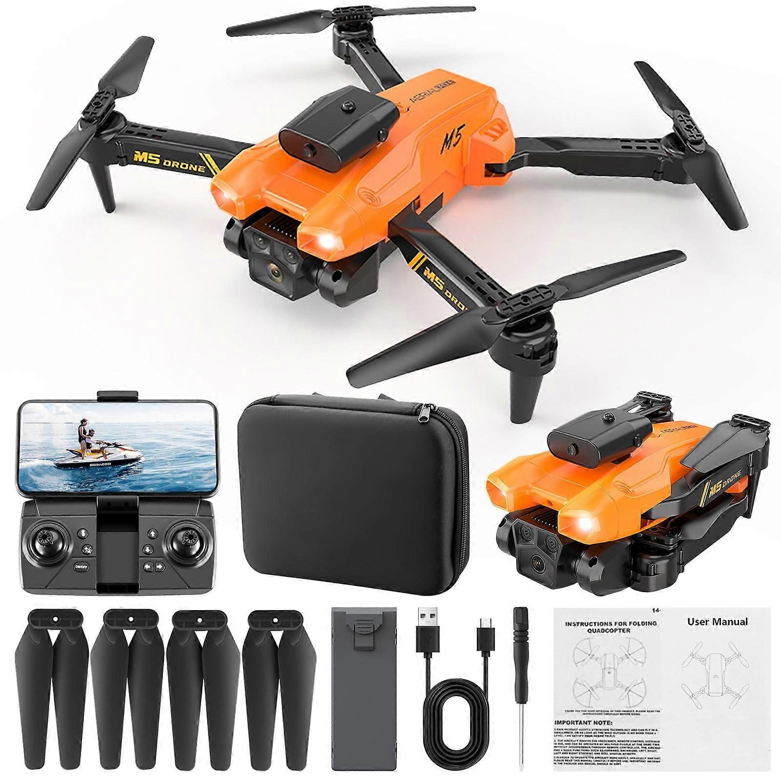 Mini Drone with Camera, 1080P Dual Cam, WiFi FPV, Altitude Hold, Follow Me, Headless Mode RC Quadcopter - Compatible with Kids & Adults