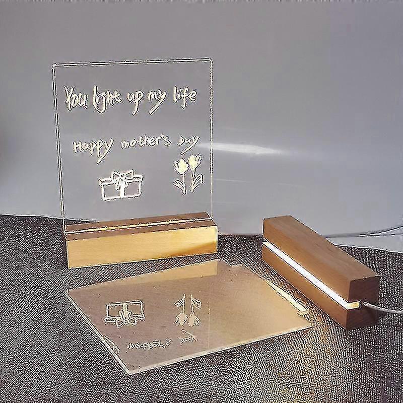 Led Acrylique Diy Message Night Light Bureau Lumineux Mémo Note Board 25-26s
