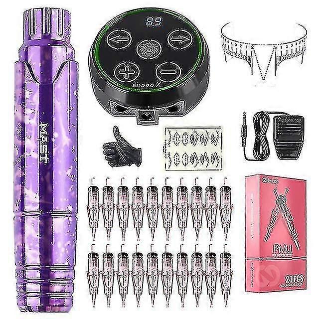 Tattoo Rotary Machine Pen Permanent Makeup Kit mit LED-Display Netzteil