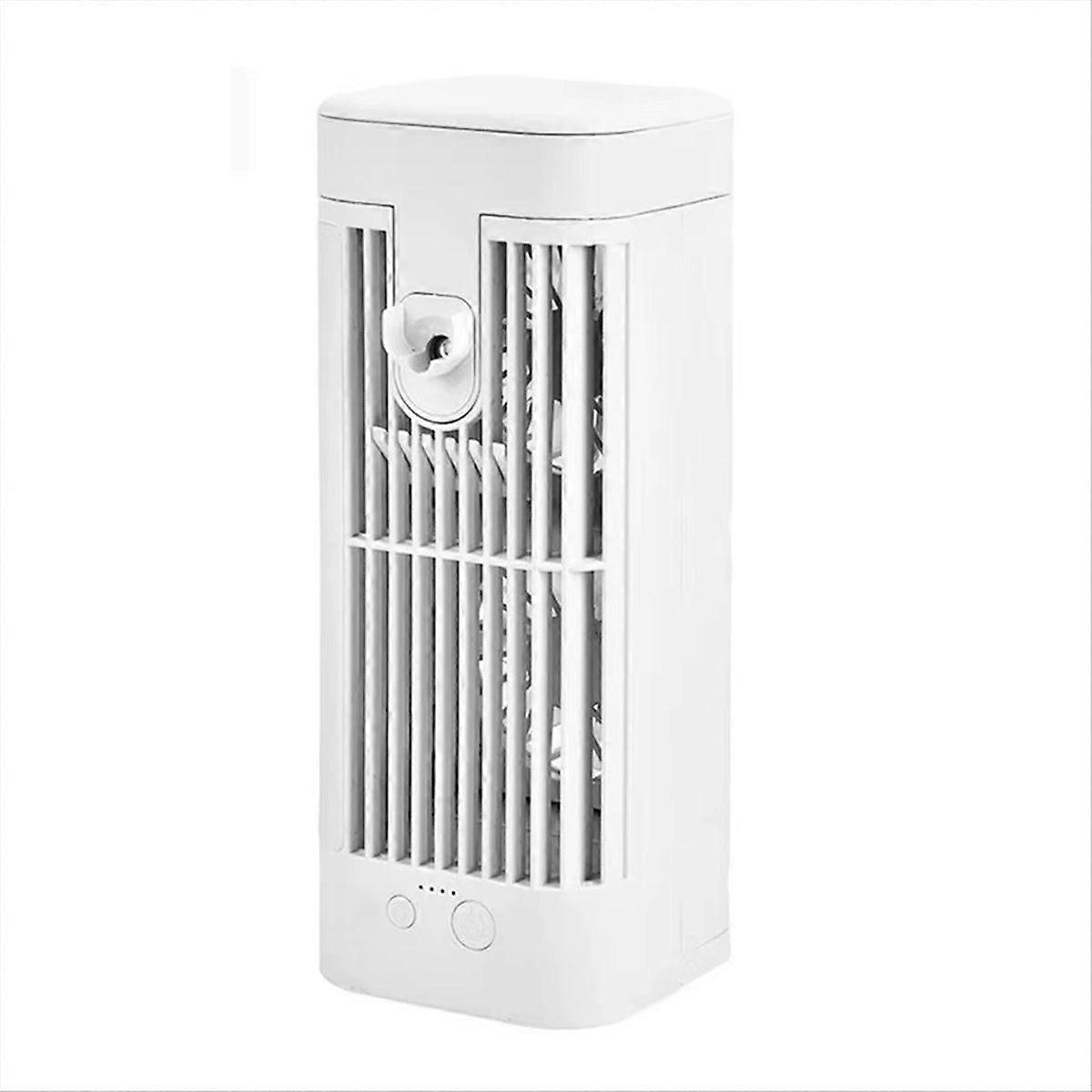 USB Portable Fan Air Cooler with Light Desktop Atomizing Air Conditioner Room Humidifier 1200mAh Lo