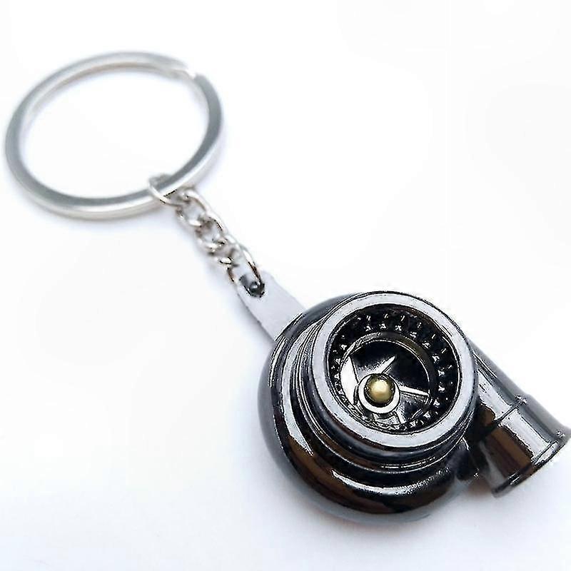 Metal Keychain with Spinning Turbine Design Plain Bearing Sound Ring Key Fob