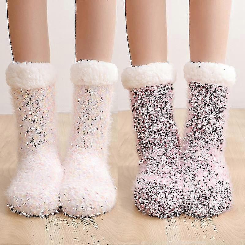 Fuzzy Socks Warm Soft Padded Slipper Sock Sleep Stocking