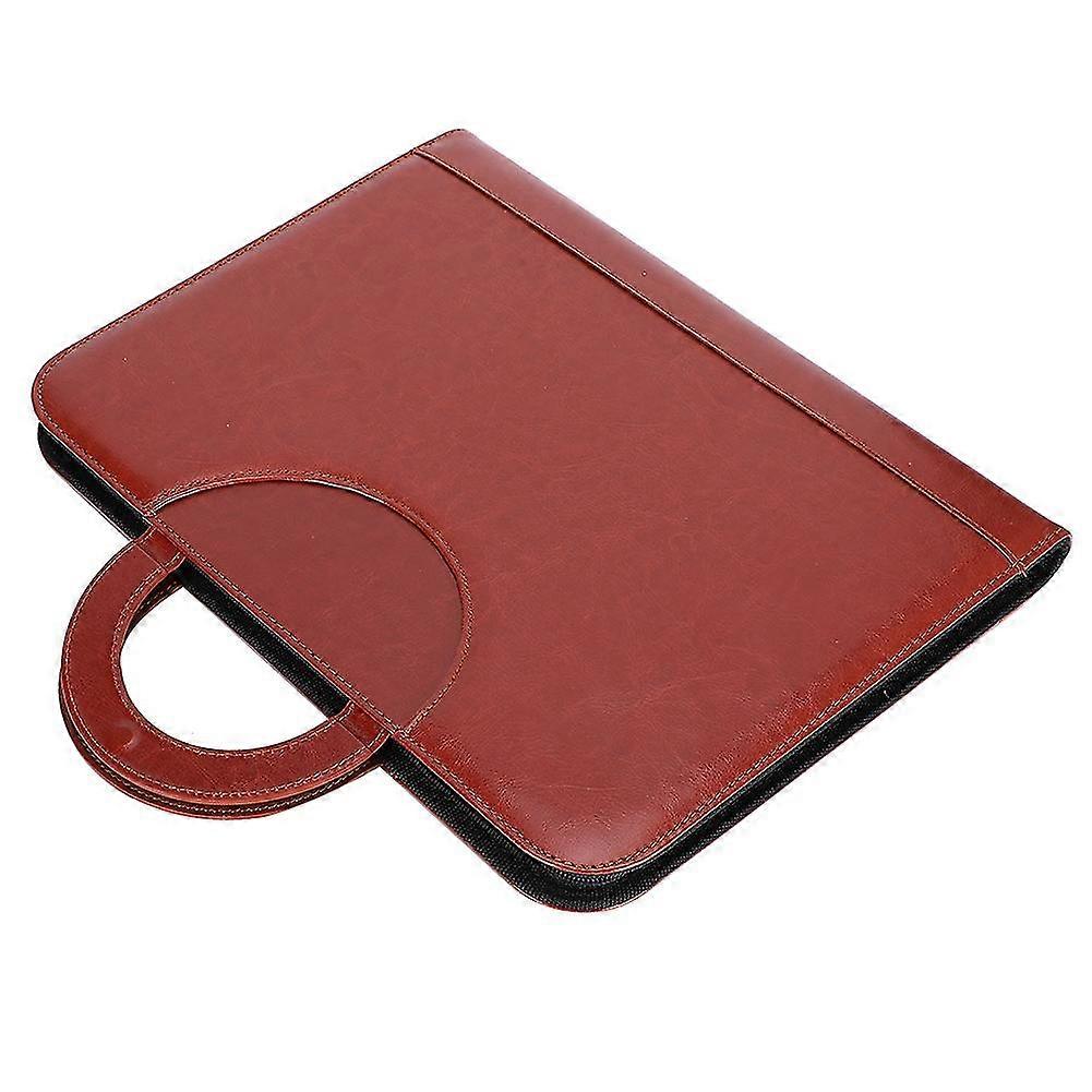 25-26 PU Leather Folder A4 Business Multifunctional Portable Manager Zipper Bag Binder Storage Folder