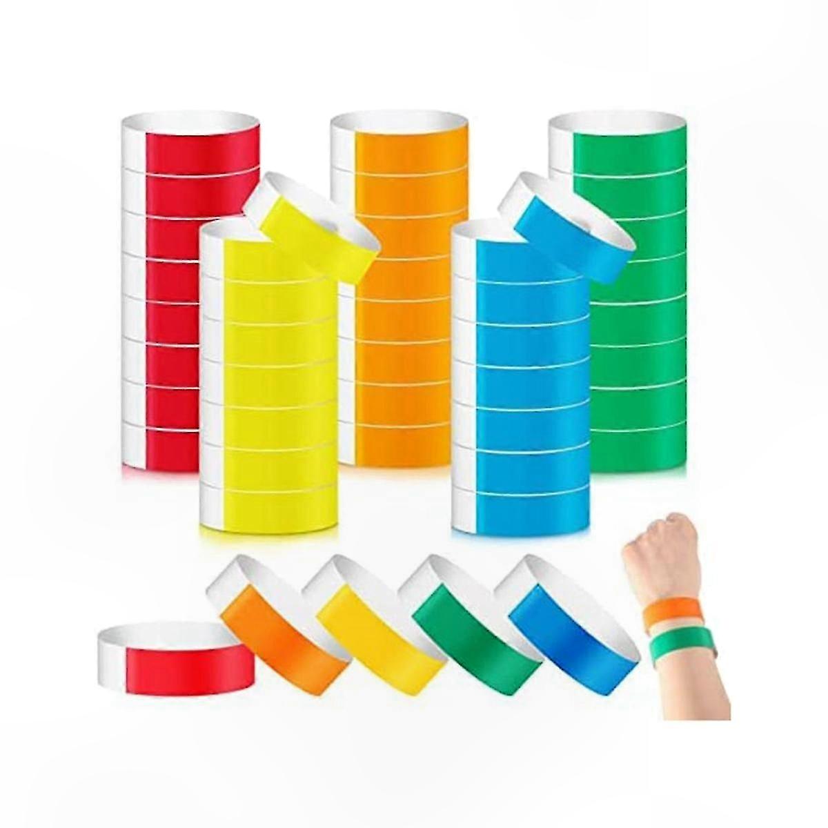 500 Custom Printed Waterproof Paper Wristbands for Events - Colorful Arm Bands