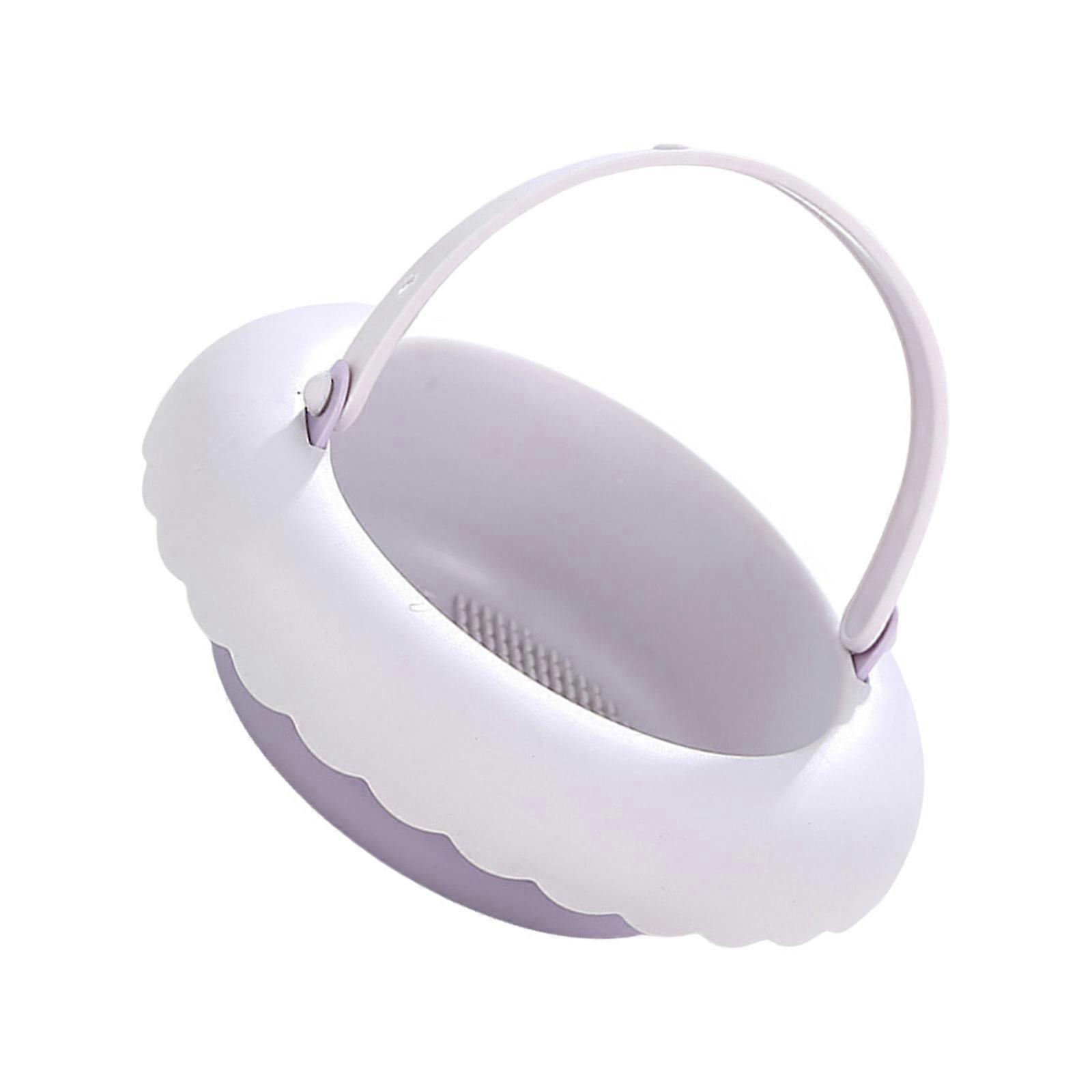 Practical PP Brush Cleansing Bowl Offering Color Addition and Protective Grid Designs  Purple