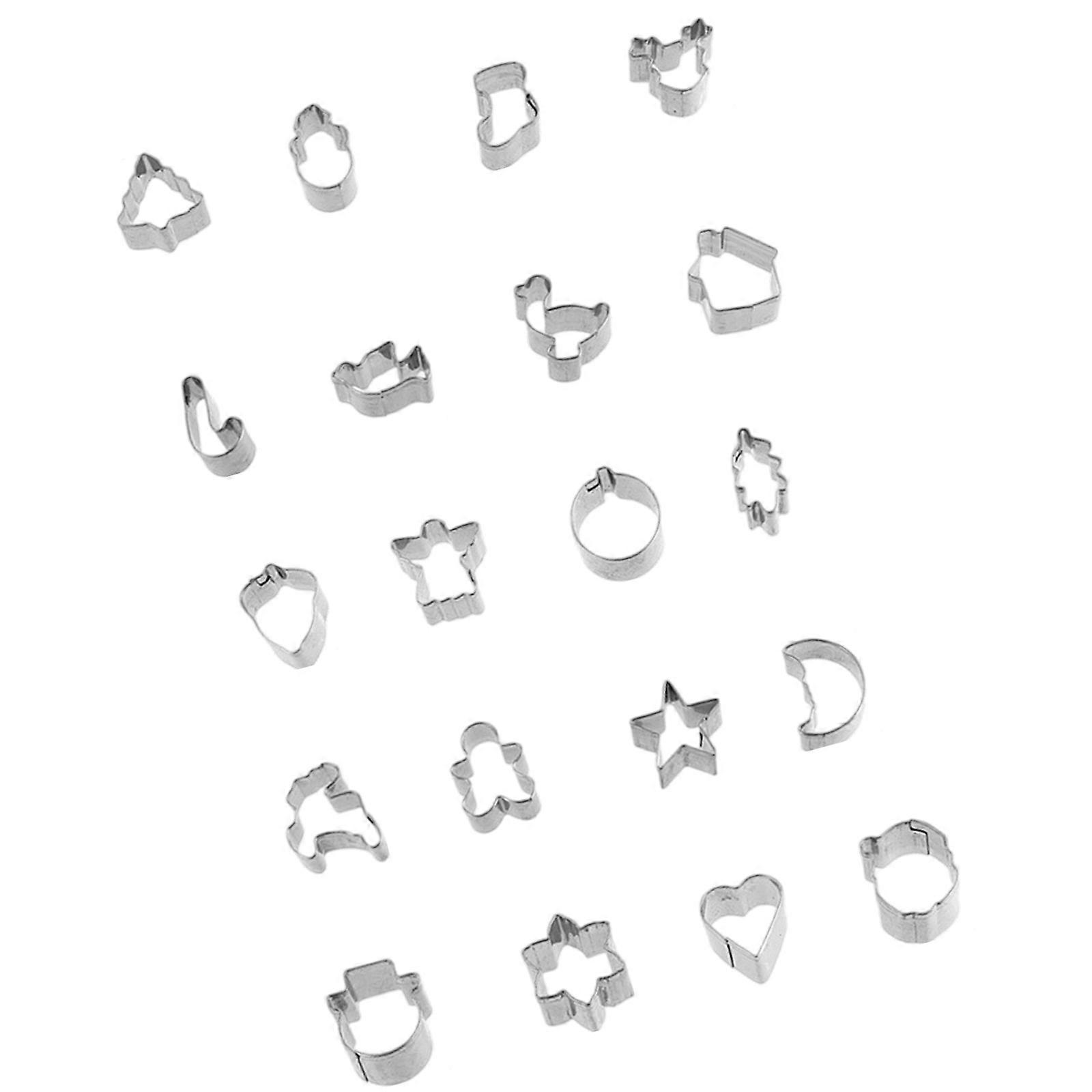 20 Stainless Steels Cookie Cutters Nonstick Design For Precise Shaping Christmas Holiday Snowflake Tree Star Baking Tool Multicolor