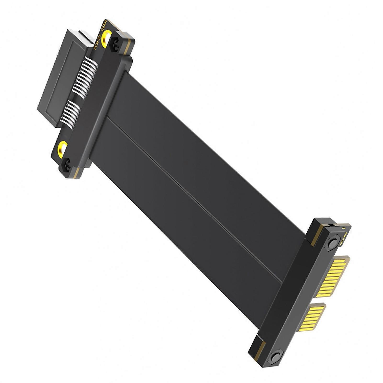 PCIE4.0 1X Right Angle Risers Card Extender 180 Degree to 90 Degree Ribbon Extender Card for Computer Motherboard Multicolor