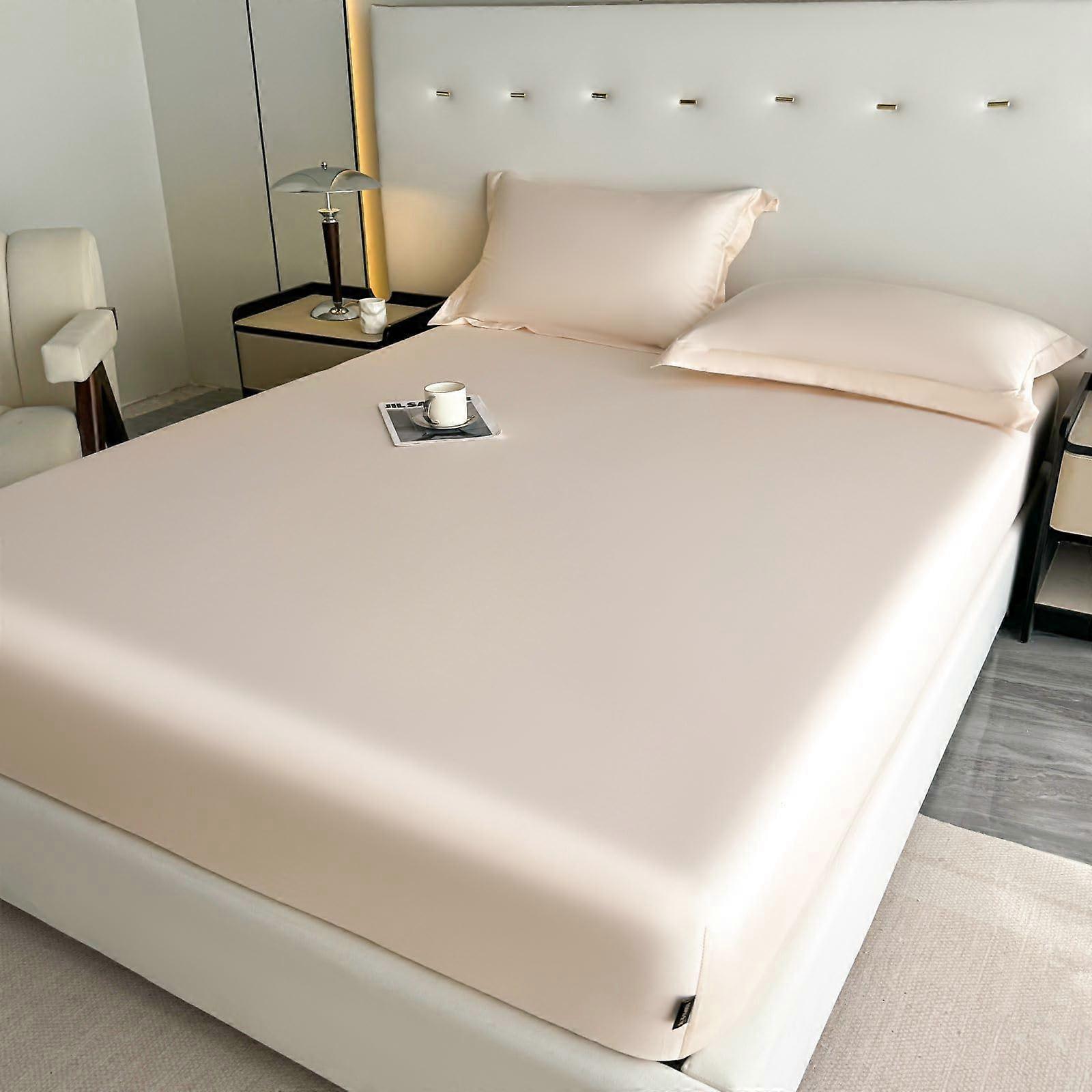 Deep Pocket Bed Sheets 90x200 Fitted Sheets Polyester Cotton Blend Breathable Machine Washable 25 Cm Pocket