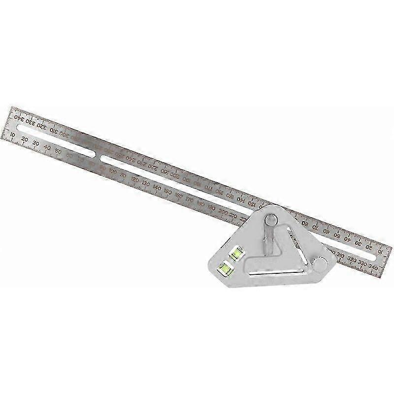 Combination Square Angle Triangular Level Ruler 358mm/14inch Adjustable Stainless Steel Multifunction Measuring Tool with Bubble Level for Woodworking