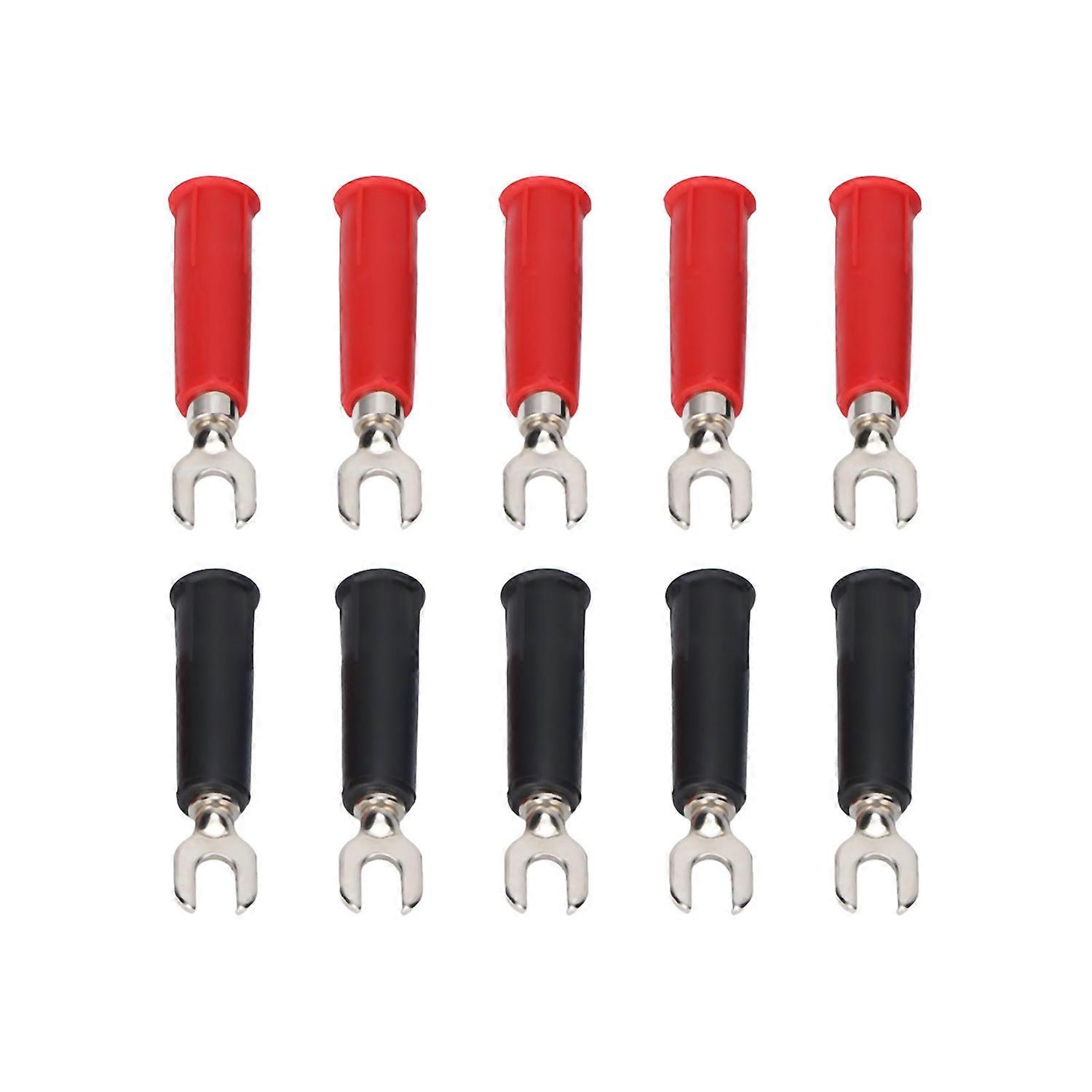 10Pcs 4mm U/Y Type Electrical Crimp Terminals Insulated Fork Spade Wire Connectors for Banana Plug M