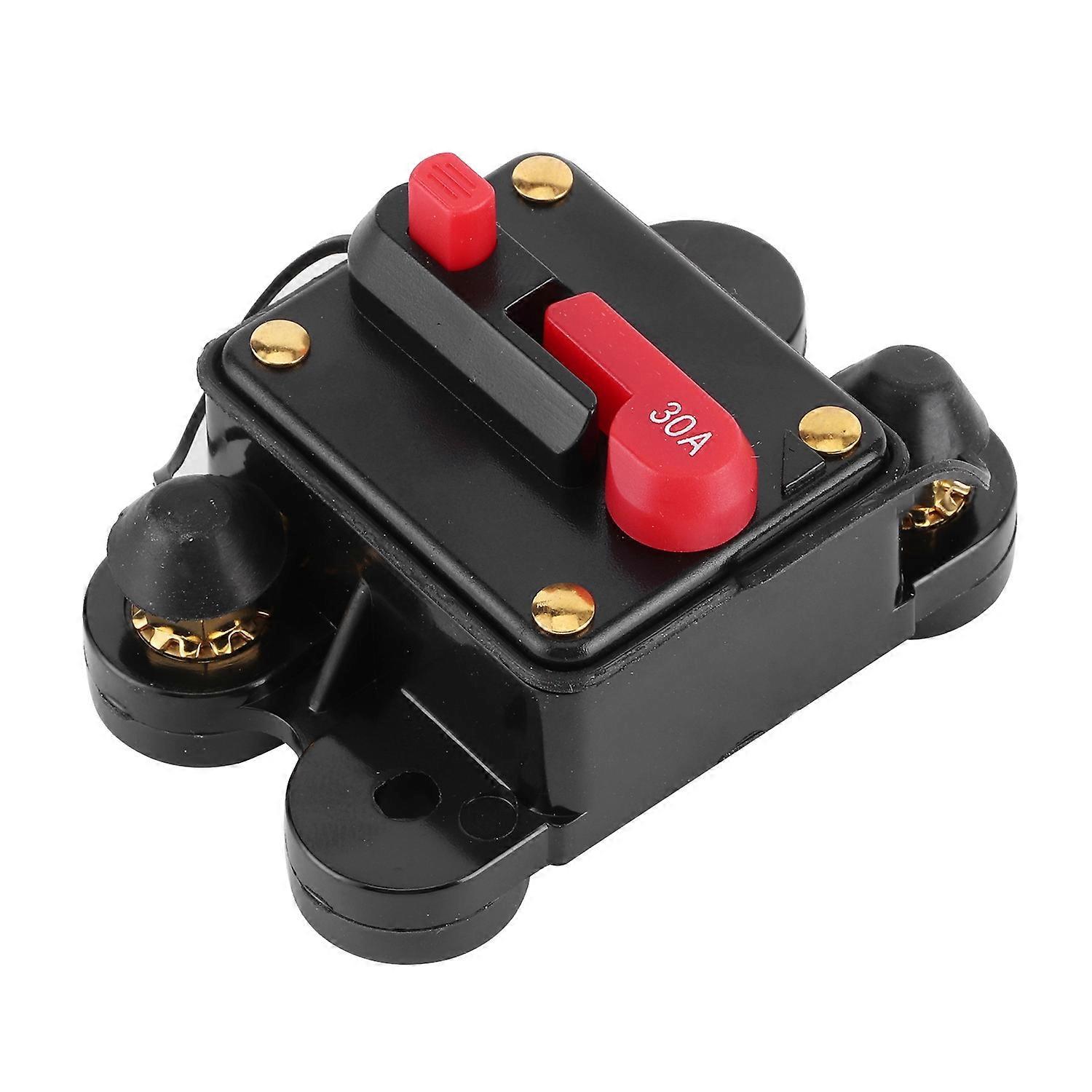 Car Audio System Fuseholder Automatic Circuit Breaker 12V‑24V DC Auto Boat Stereo Protection30A, 78x