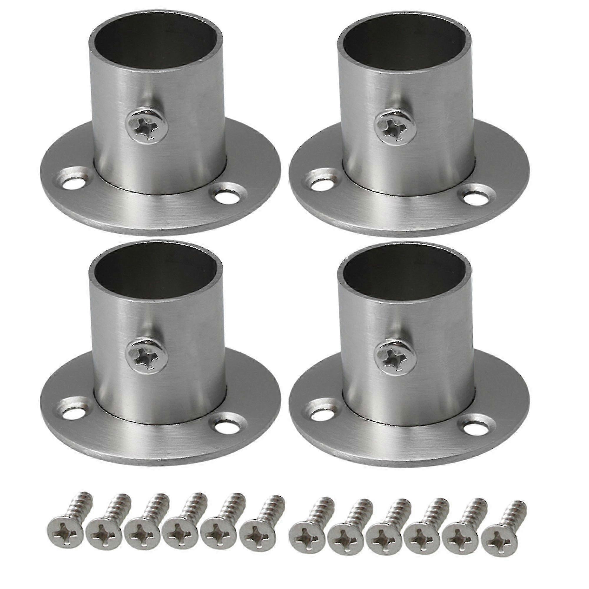Brackets Reinforcement Braces 4x Pole Sockets Flange Rod Holder Wall Mount Pipe Bracket With Screws