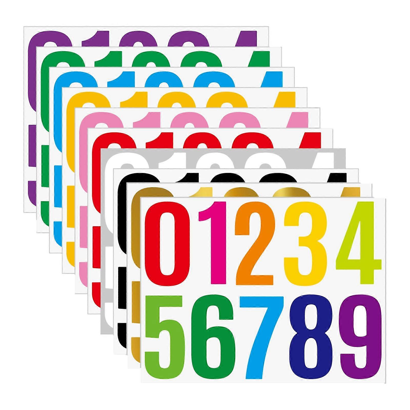 10Pcs 4 inch Number Stickers Decals for Scrapbook Notebook Crafting Projects