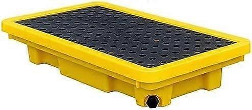 Spill Collection Trays Plastic Platforms Stackable Modular With Drain Oil Drums Compatible 36x66x12cm Polyethylene
