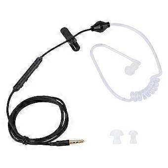 In ear Headsets Air Tube Security Earpiece with Mic for IOS for Android Black Cable White Tube