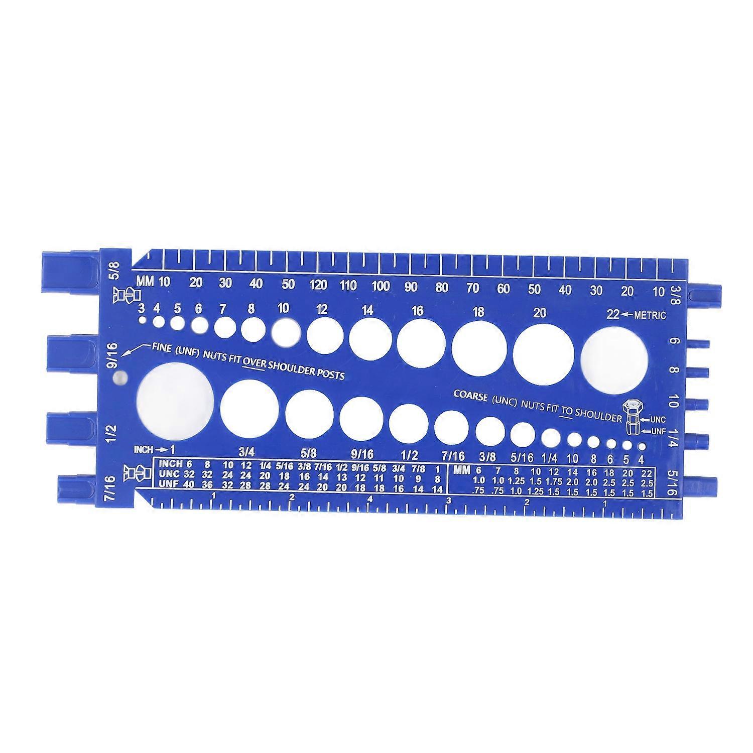 Nut Bolt Thread Gauge Checker M3 to M22 Metric and #4 to 3/4 Imperial Sizes Bolt and Nut Identifier 
