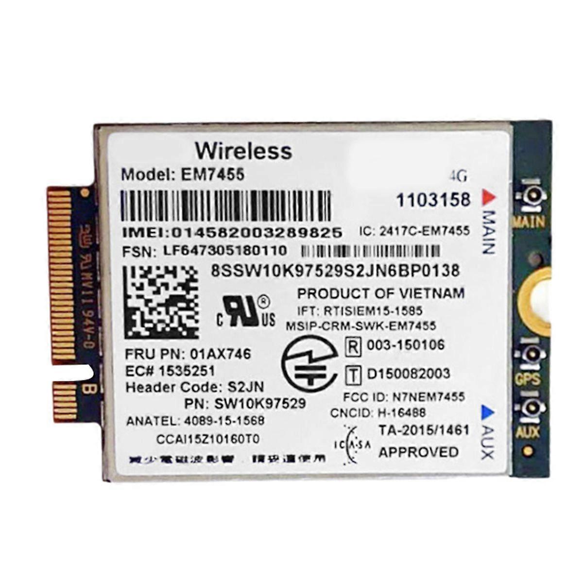 EM7455 4G LTE Module 01AX746 M2 NGFF Card for 