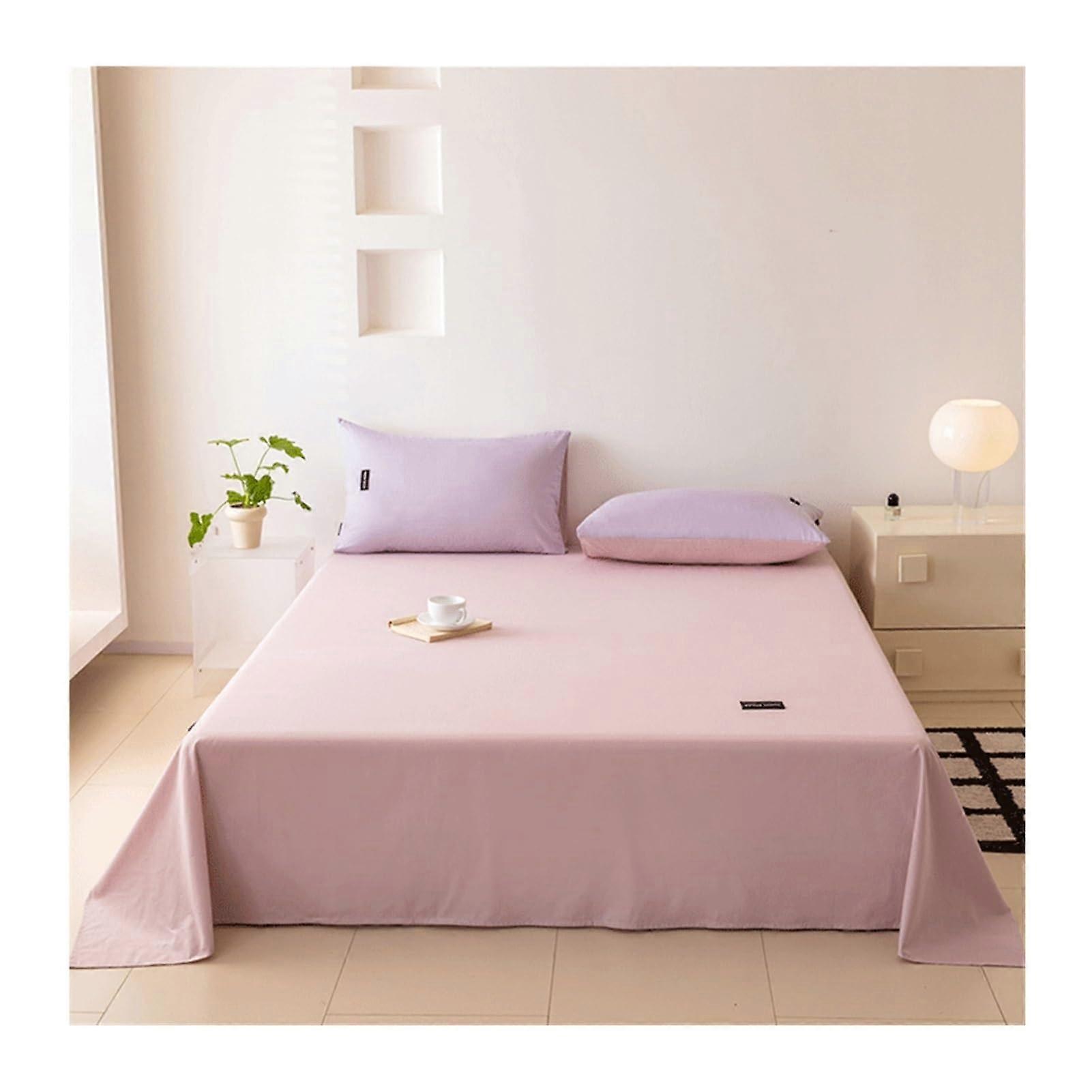 Flat Sheet 200x230cm Bean Sand 100% Cotton Soft Breathable Solid Color  Sheet, Twin/Single/Full/Queen/King