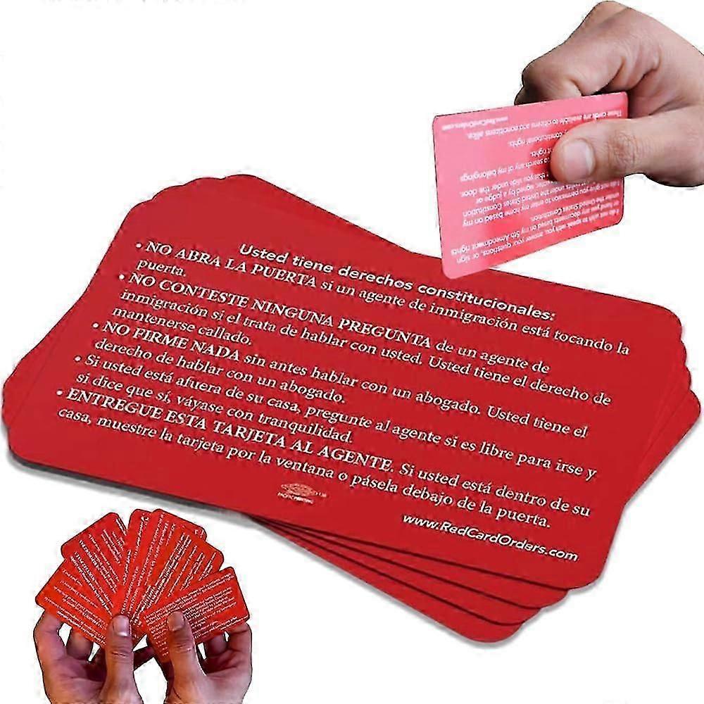 Know Your Rights Card - US Citizenship Constitutional Rights Card Red Pack of 5 for Citizenship Test Study Guide