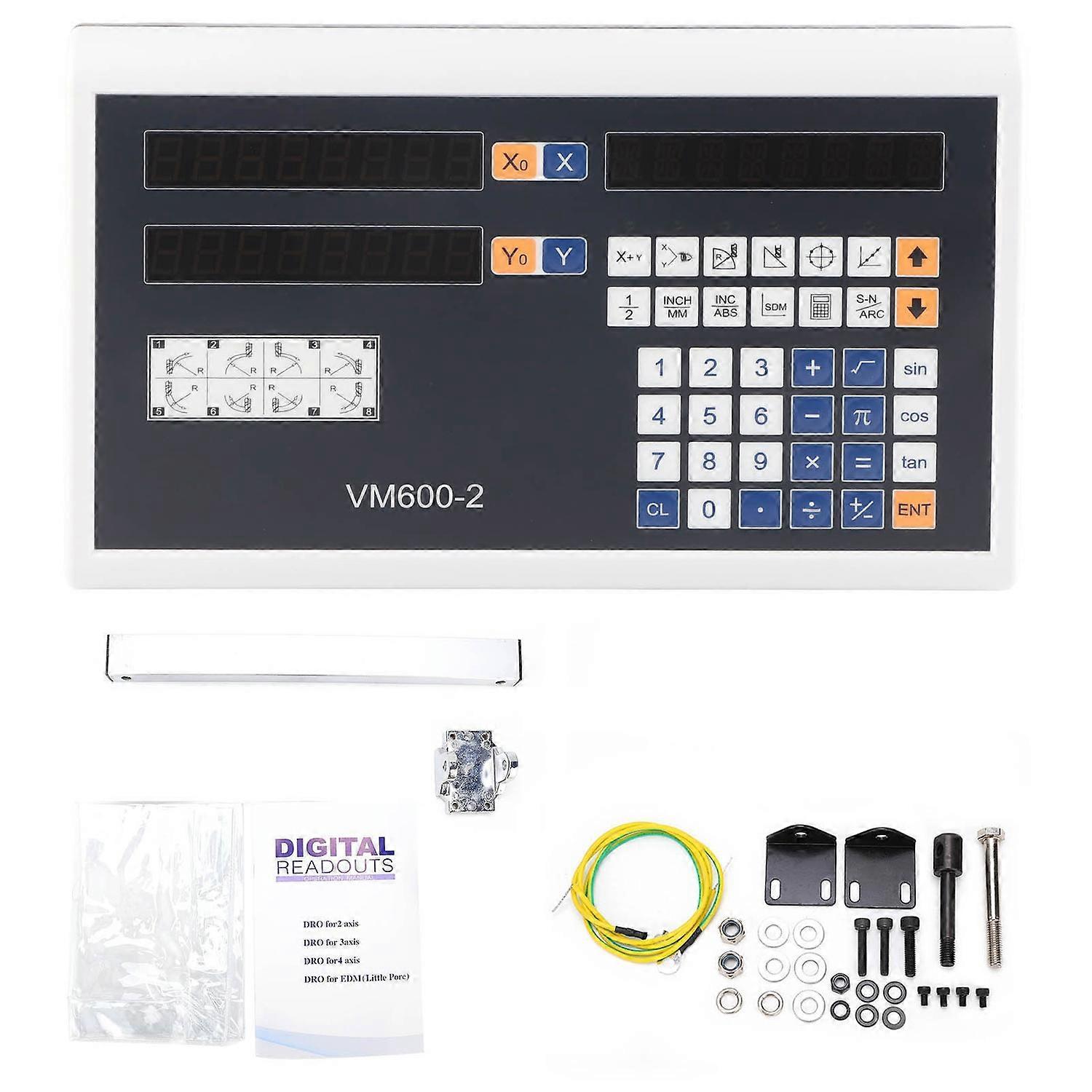 2 Axes Digital Readout Display LCD High Accuracy Encoder with Touch Keyboard Heavy Duty(  )