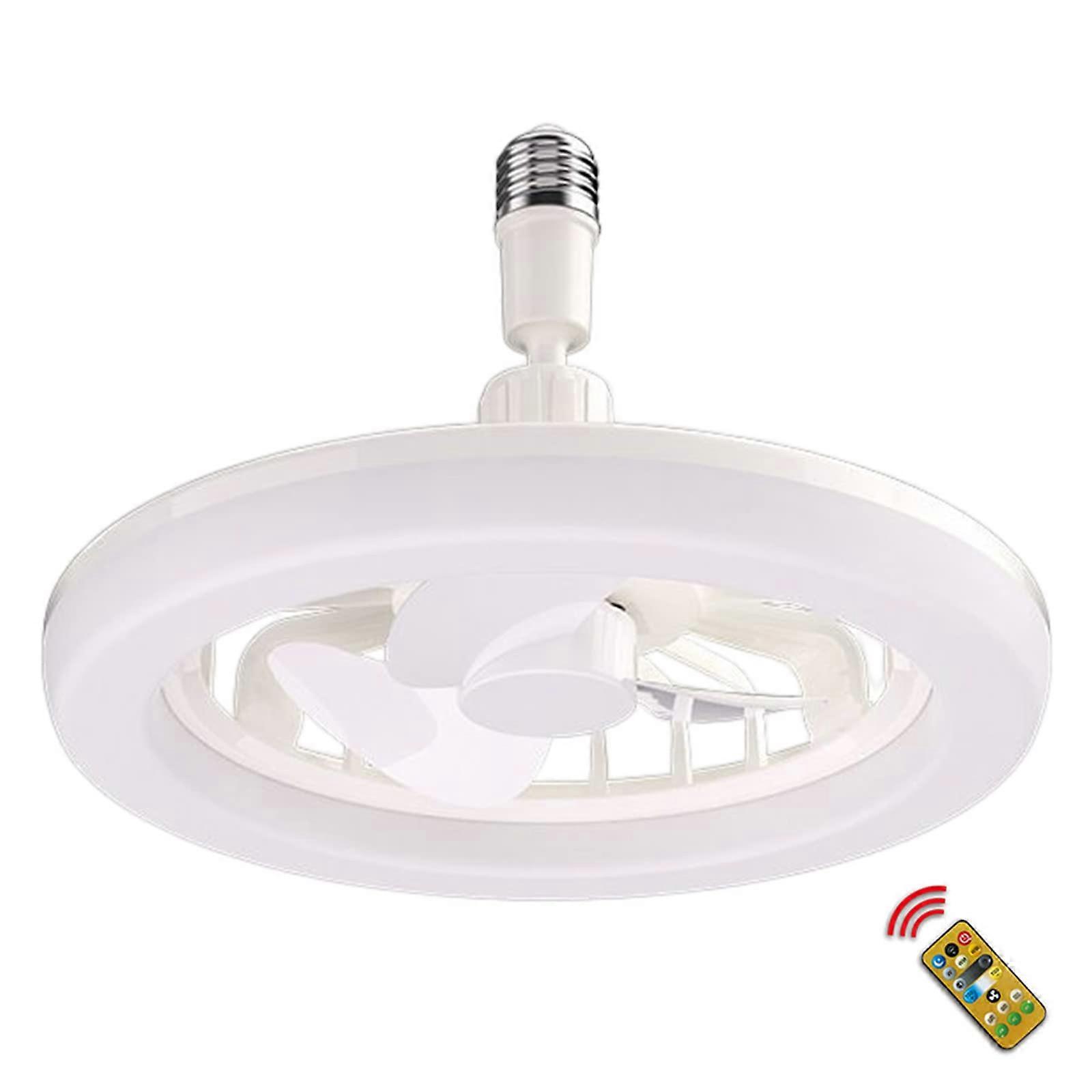 Aromatherapy Fan Lamp E27 Light Holder Ceiling Light with Remote Control 3 Speed Mute Dimmable Timing White for Living Room Study