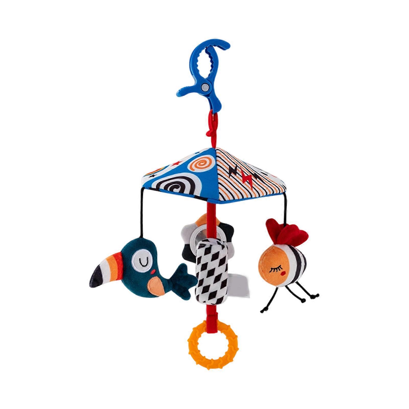 Soft Textured Crib Mobile Toy With Gentle Sounds For Infant Calming And Motor Skill Development Multicolor