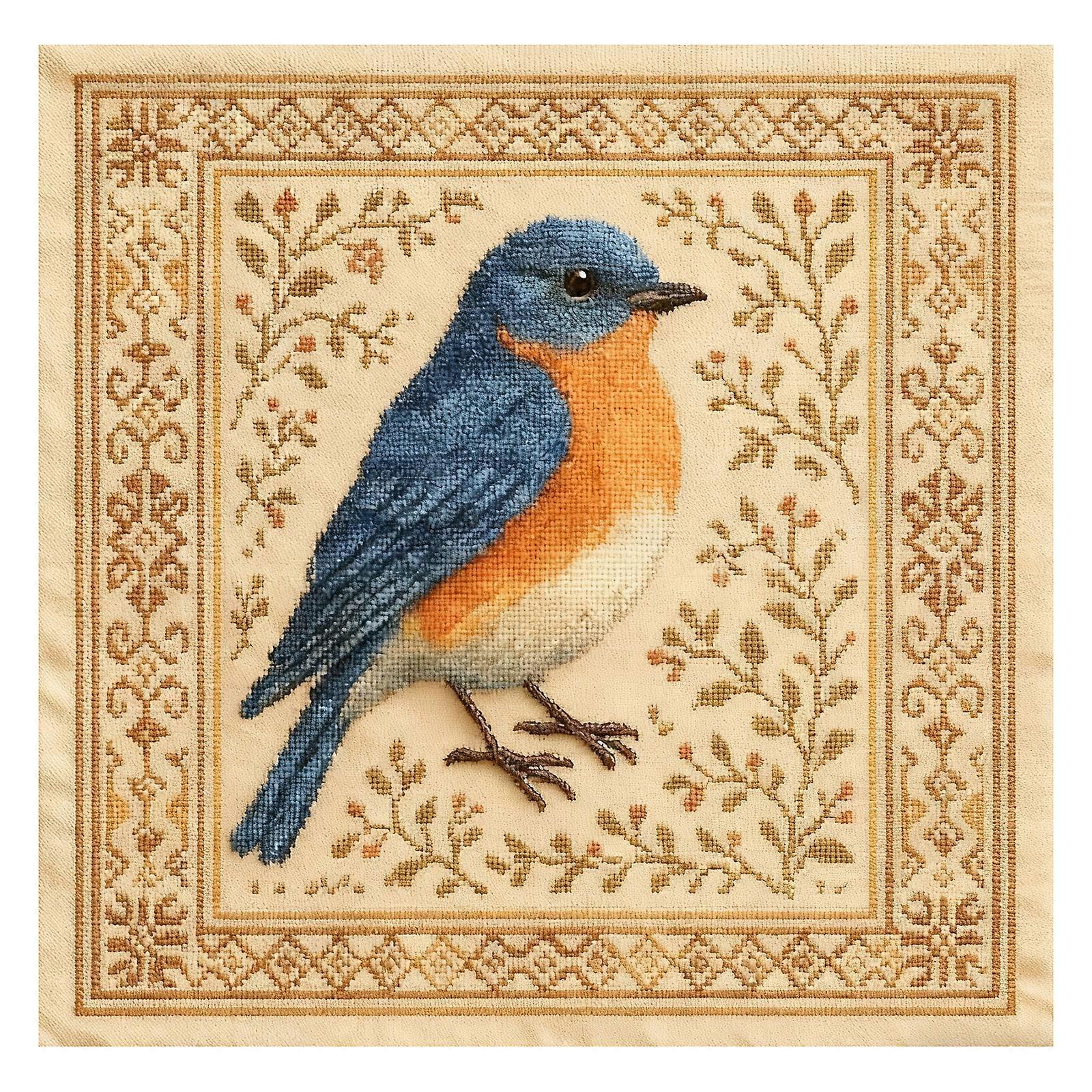 Ready To Stitching Bird Designs Set Print Fabric Detailed Instruction Booklets Home Craft Activity Multicolor