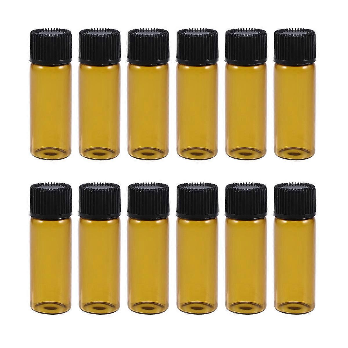 Hims 12Pcs 5ml Transparent Clear Small Glass Bottles Screw Vials Brown Sample Bottle Containers