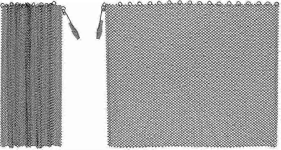 Fireplace Mesh Curtain,2pcs Mesh Screen Enhance The Style Of Fireplace, Wide Pannels Prevent Sparks Black