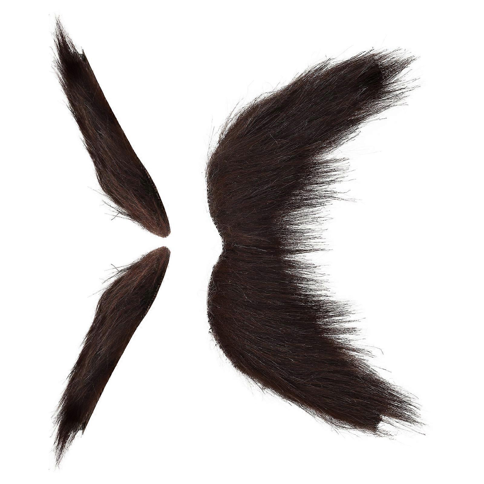 Decorative Fake Beard and Eyebrow Simulation for Decoration 1Set Brown