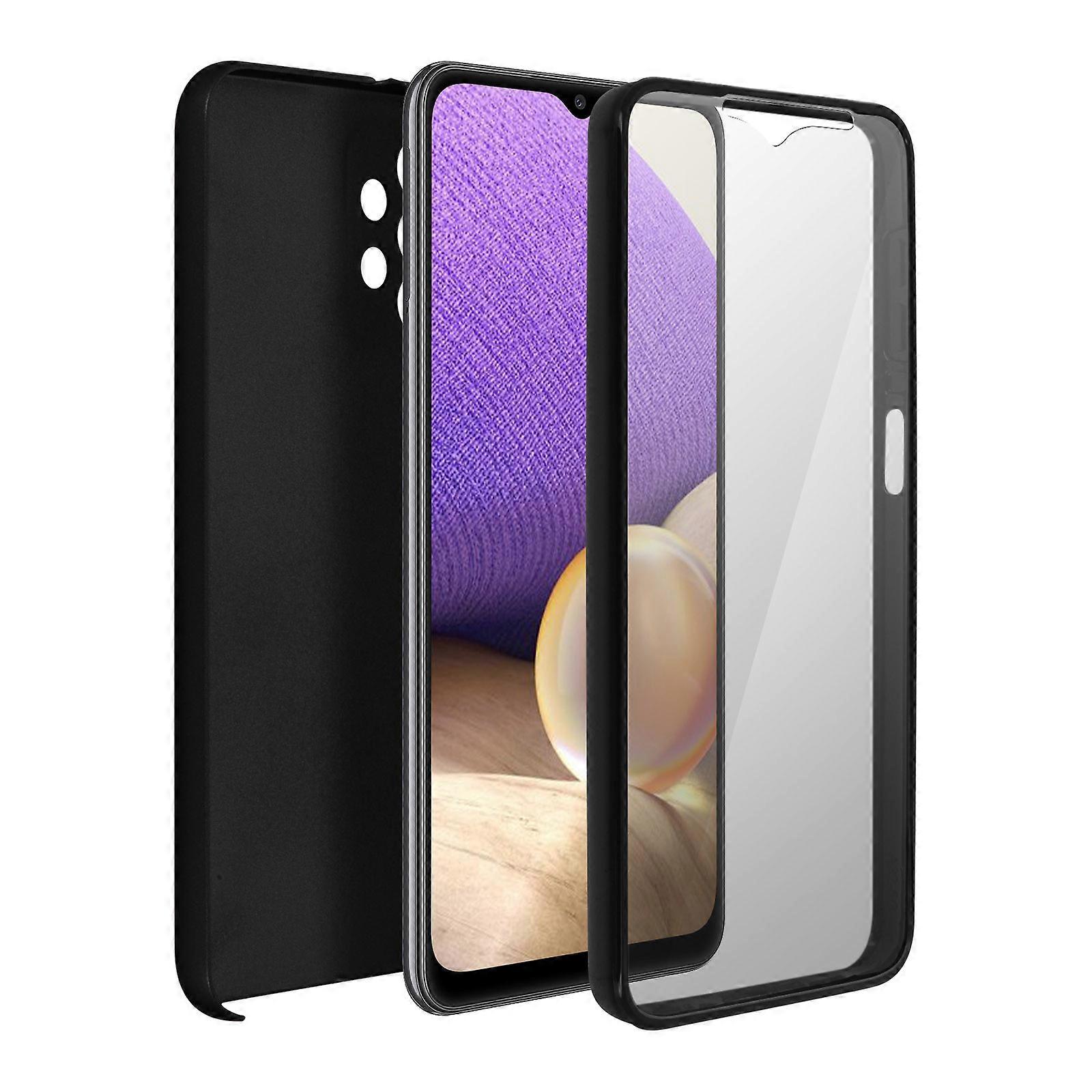 Full Case for Galaxy A32 5G with Soft Front and Hard Back Protection, Black