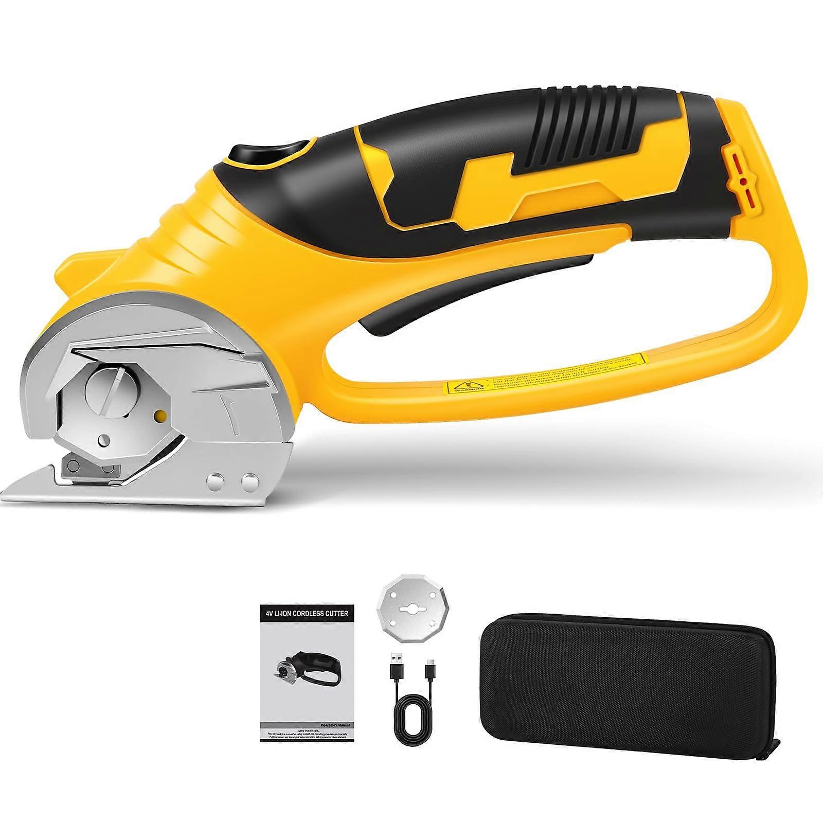 Cordless Electric Scissors with Speed Rotary Blade, Rechargeable Fabric Cutter for Sewing and DIY