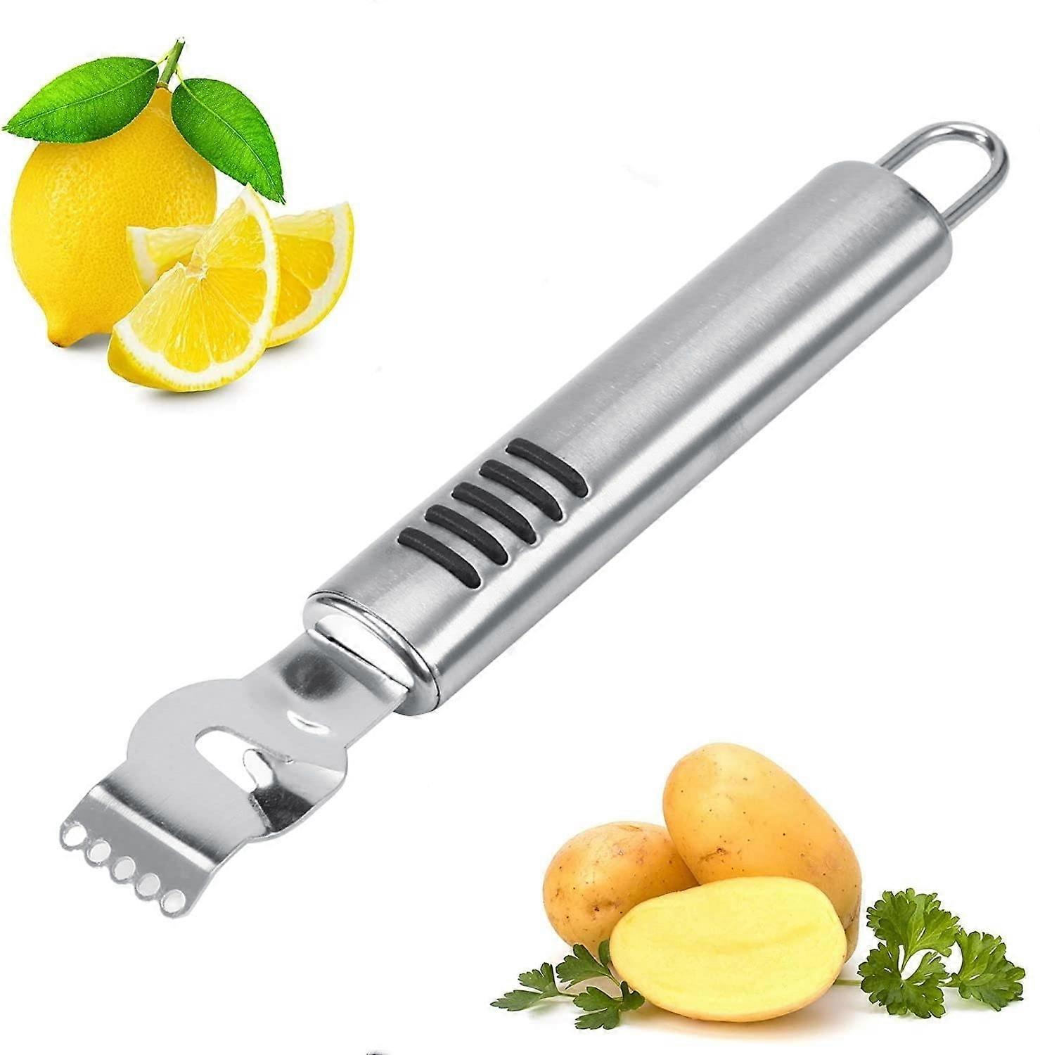 Stainless Steel Citrus Peeler with Ergonomic Grip for Precise Lemon Zest and Orange Rind