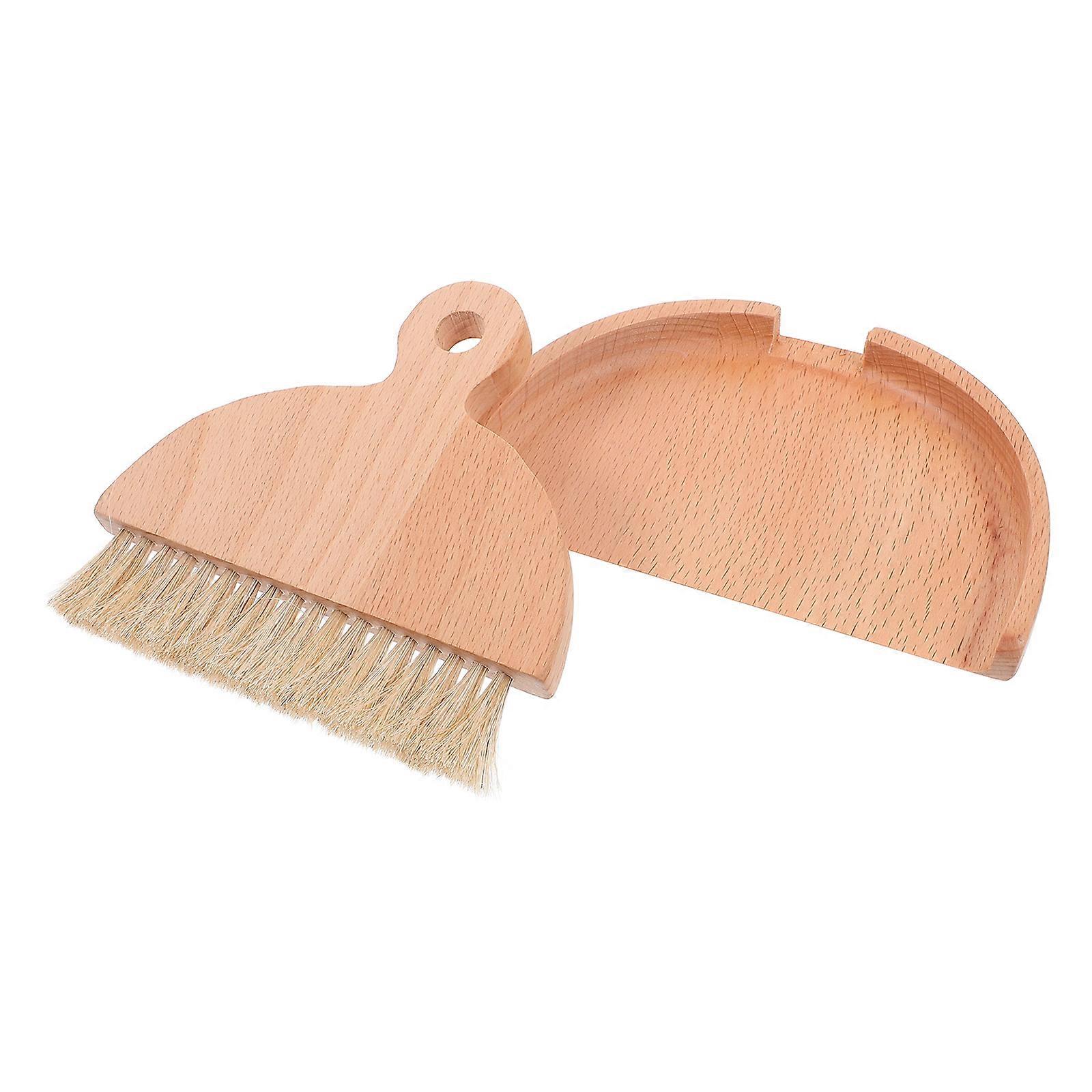 Dustpan And Brush Set For Kitchen Use With Lightweight Wood Material Featuring Convenient Design 1 Set