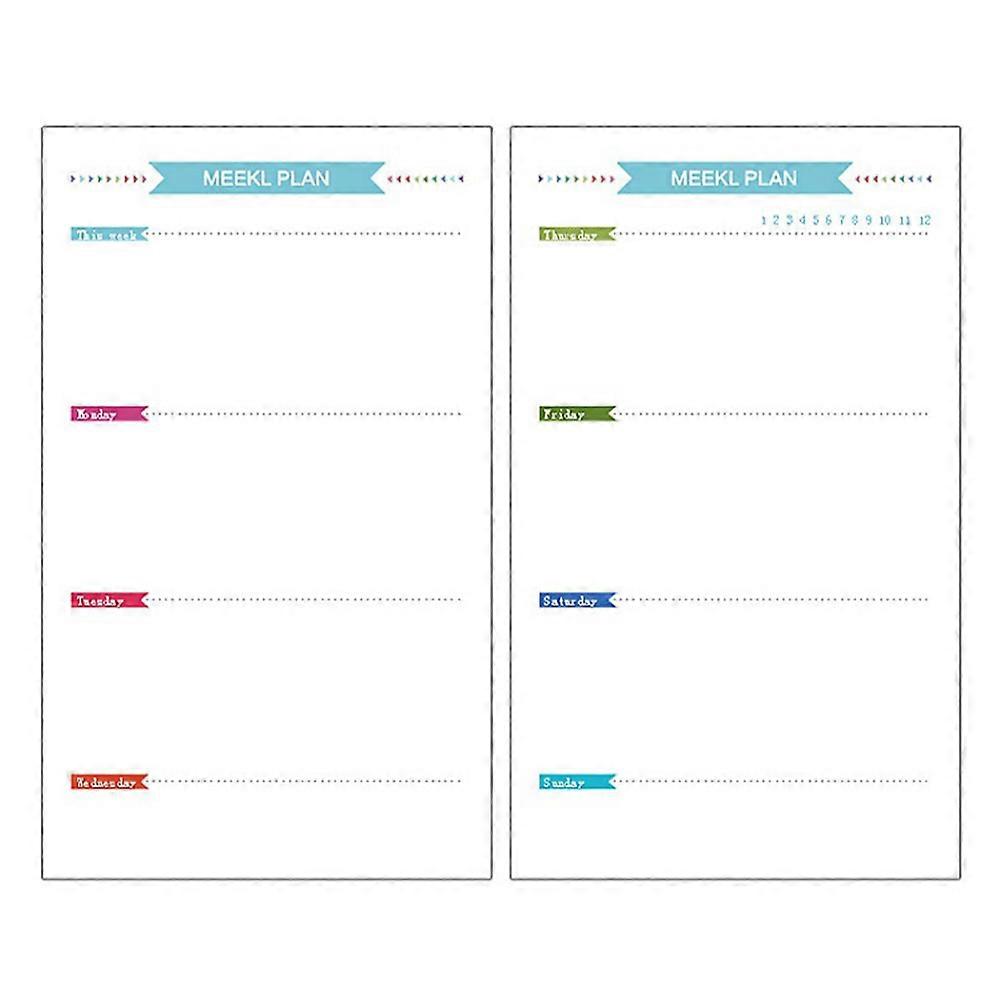 40 Sheets A5 Size 6-Hole Paper Refills For Notebook Planner Journal Dairy (Weekly Book)