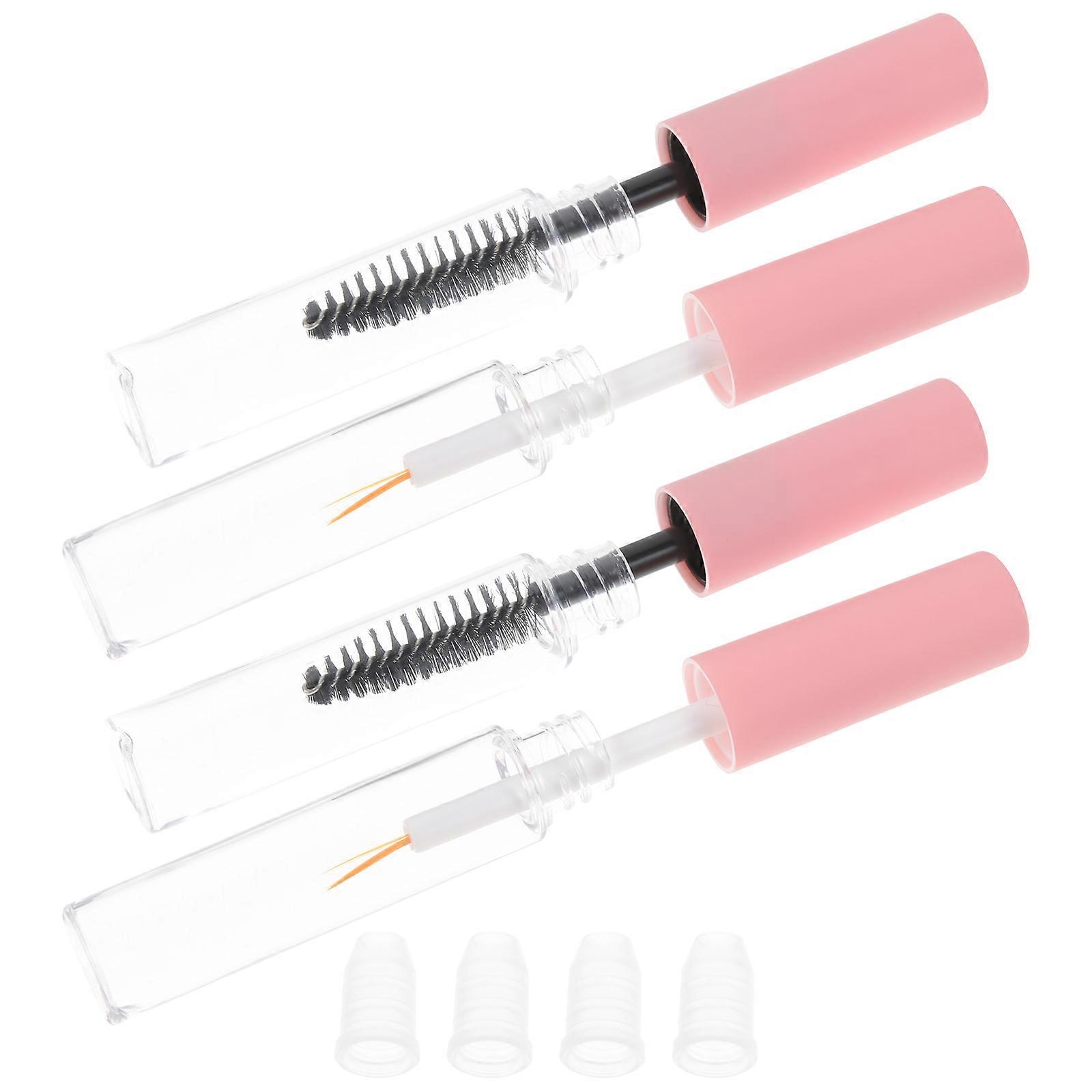 4pcs Empty Mascara Tube with Eyelash Wand Small Shadow Tip Liner Container