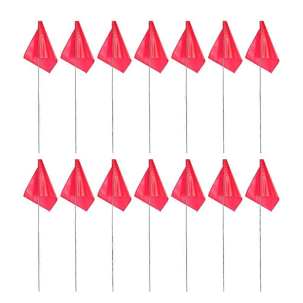 Garden Marking Flags Triangular Flags for Decoration 50Pcs Red PVC Material