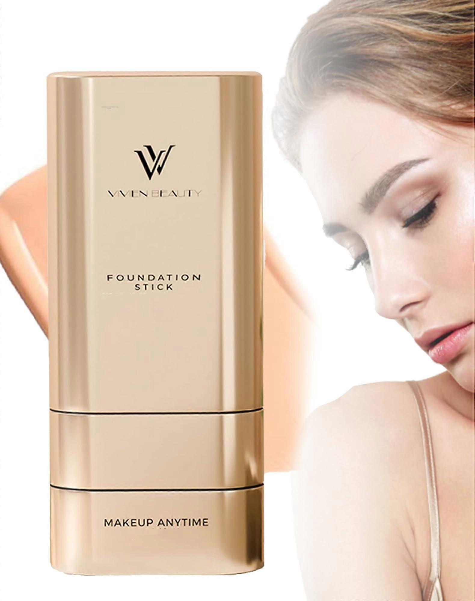 Foundation Stick with DualEnded Brush, Flawless Full Coverage, Hydrating Waterproof (#2 Natural)