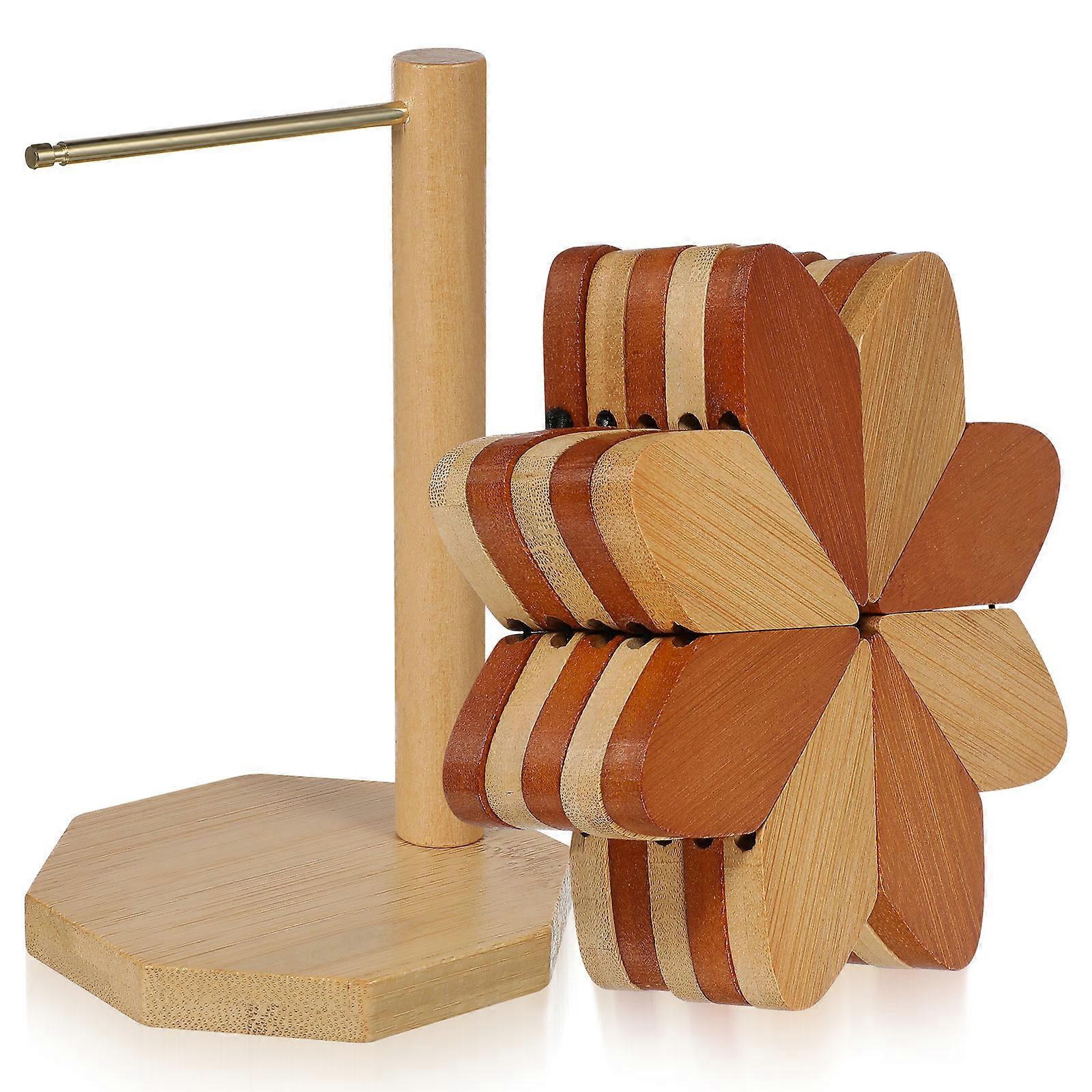 Bamboo Hot Dish Holder Trivet Pads for Dining Table Protection 1Set