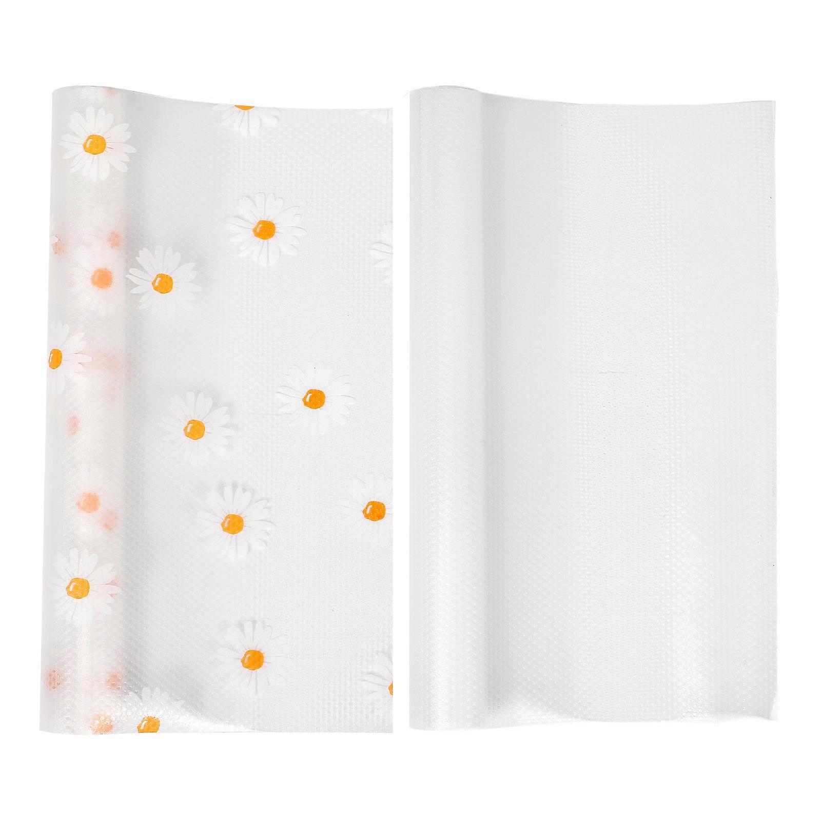 Oilproof Kitchen Shelf Liner with Flower Printing for Home Use Assorted Color Paper 2 Rolls