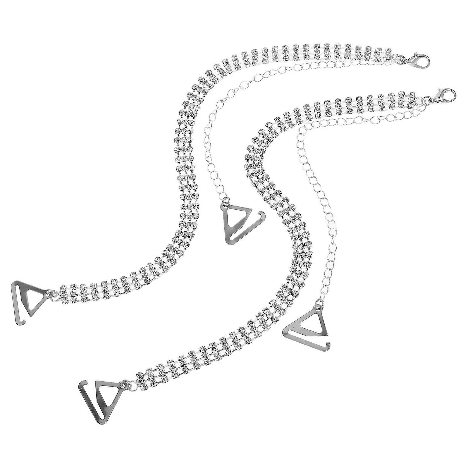 Adjustable Shoulders Bras Stylish Bra Straps with Rhinestones 1Pair