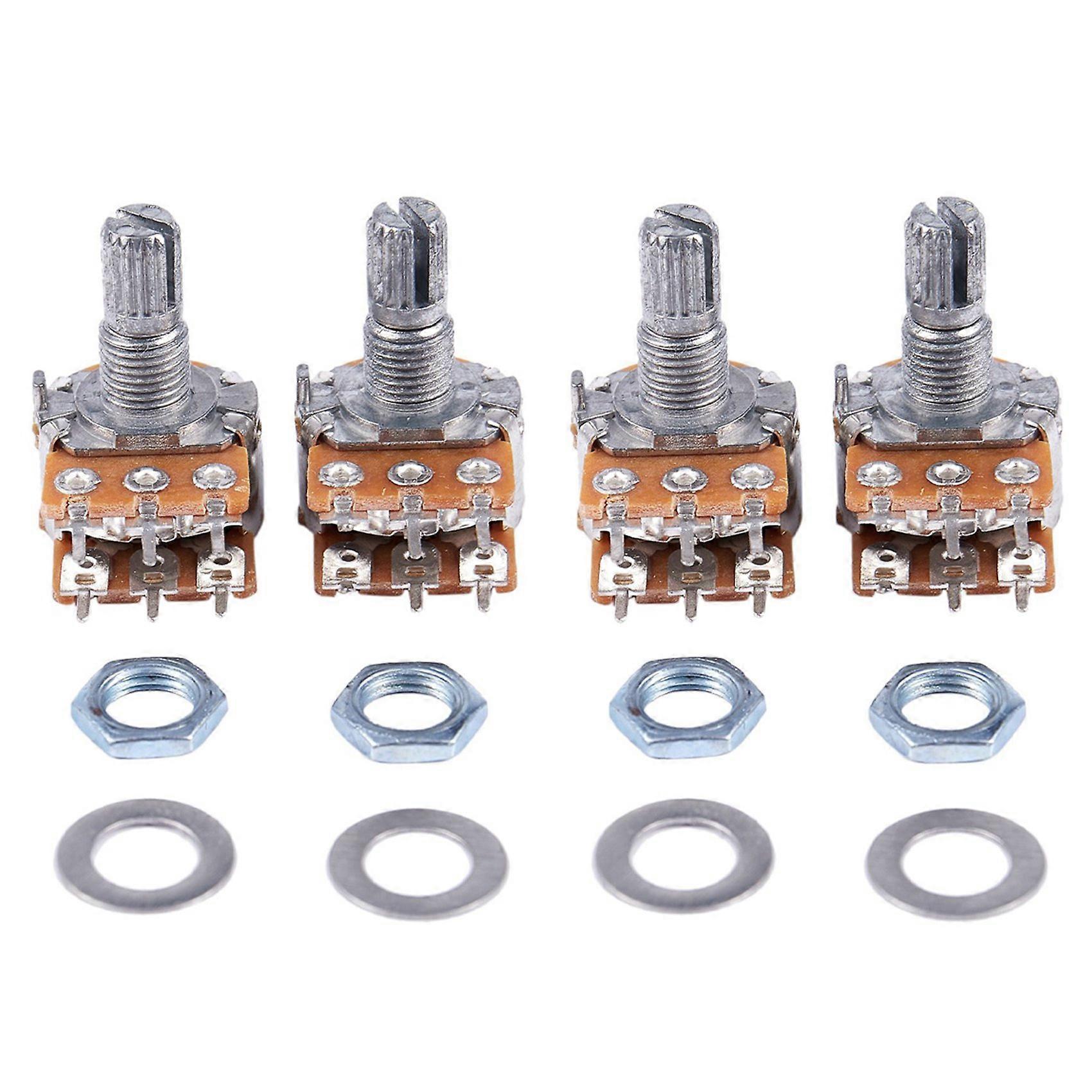 4 Pcs B50K 50K Ohm 6 Terminals Dual Linear Rotary Taper Potentiometers