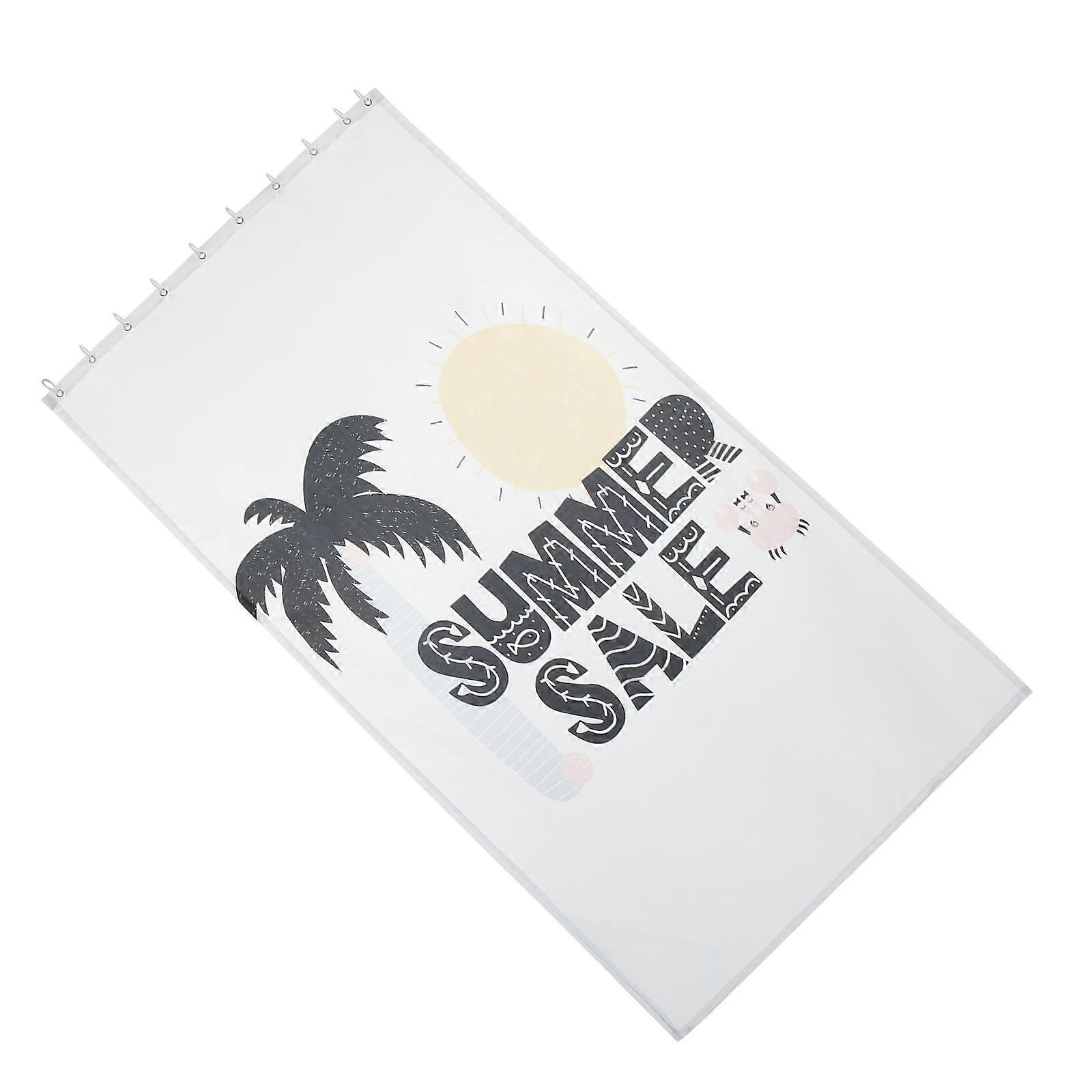 Bath Curtain Waterproof Coconut-Palm Pattern for Shower Use 2Sets Printed