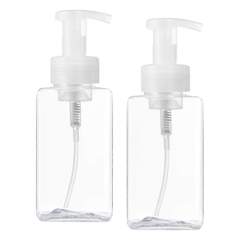 Foaming Bottle Empty Press Pump Bottle for Storage 2Pcs Transparent Liquid Soap